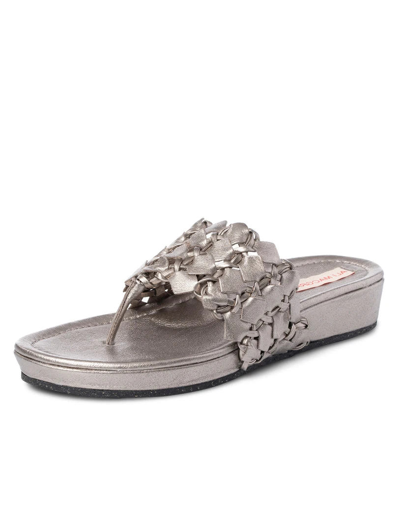 Ali MacGraw Sandals Wren Metallic Woven Calf 3 Ali MacGraw Sandals Wren Metallic Woven Calf