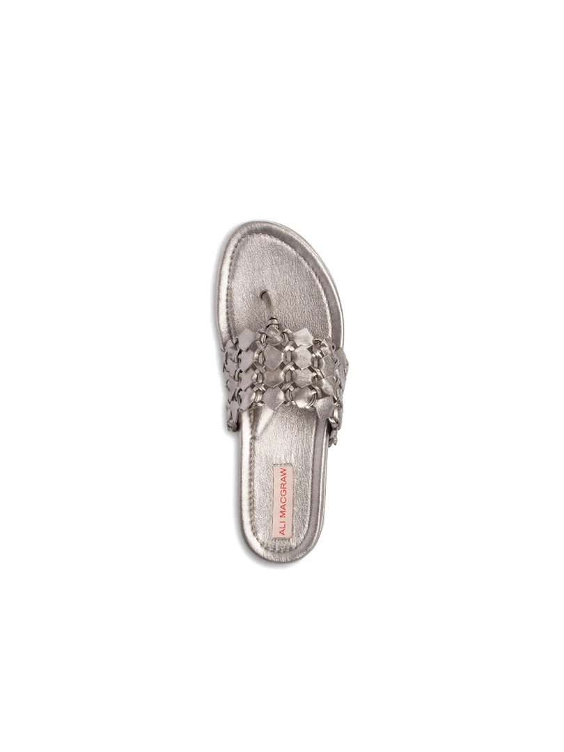 Ali MacGraw Sandals Wren Metallic Woven Calf 4 Ali MacGraw Sandals Wren Metallic Woven Calf