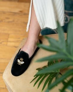 Patricia Green Flats Queen Bee Embroidered Slipper 10 Patricia Green Flats Queen Bee Embroidered Slipper