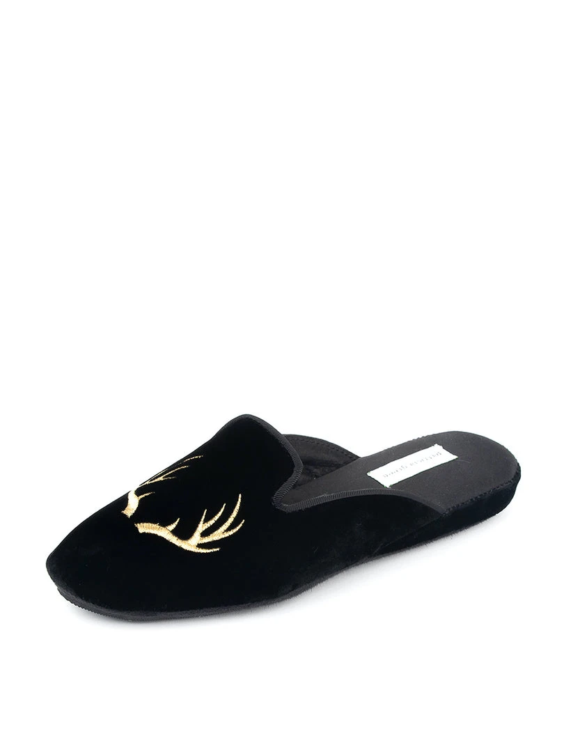 Patricia Green Antler Embroidered Slipper 7 Patricia Green Antler Embroidered Slipper