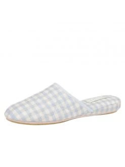 Simply Shoe Store 30 Patricia Green Sari Silk Check Slipper Flats