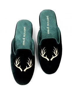 Patricia Green Antler Embroidered Slipper Flats