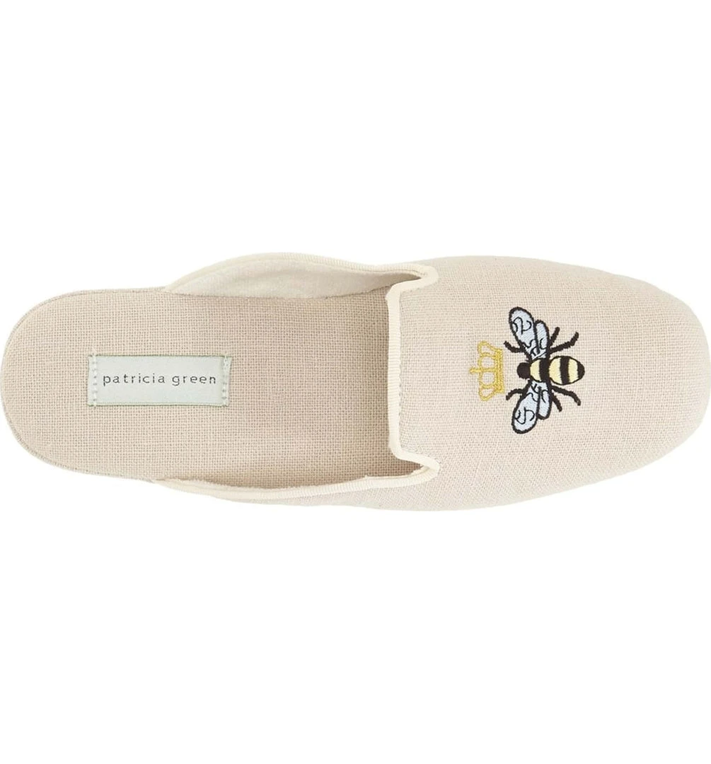 Patricia Green Flats Queen Bee Embroidered Slipper 4 Patricia Green Flats Queen Bee Embroidered Slipper