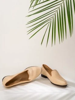 Patricia Green Natural Raffia Smoking Flat 10 Patricia Green Natural Raffia Smoking Flat