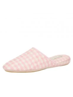 Simply Shoe Store 32 Patricia Green Sari Silk Check Slipper Flats