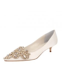 Something Bleu Brinsley Pointed Toe Kitten Heel Bridal